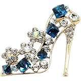 Fablcrew High Heels Shoes Shape Brooch Pin for Women Brides Created Brooch Size 4.2Ã—3.9cm