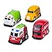 Car Toys-Pull Back Cars and Die-cast Vehicles for Toddlers & Kids (4 Pieces)-Friction Powered-Bright Colored