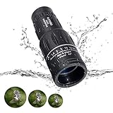 OUTERDO 10 Magnification 16x52 Dual Focus Monocular Telescope Camping Wildlife Hunting Surveillance Traveling Scope Waterproof Monocular Optics Zoom Bright