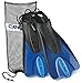 Cressi CSSPSAF-BL-ML Palau Short Snorkeling Fins with Mesh Bag, Blue, Medium/Large