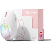 Miffy Wireless Bluetooth Optical Mouse Dual Mode (BT 5.0and 2.4GHz) Rechargeable LED Plus-Version DPI for Laptop/iPad/Tablet/Apple/Computer/Mac Book -Pink