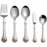 Wallace Napoleon Bee Gold Accent 18/10 Stainless Steel 5pc. Hostess Set