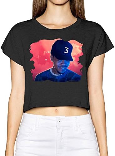 Women's Chance The Rapper Coloring Book Dew Navel Personalized T-Shirt Black Size M
