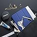 ZtotopCases for iPad Pro 12.9 3rd Generation 2018 /iPad Air 13 Inch 2024/2025 Case with Pencil Holder, Lightweight Slim Soft TPU Back Trifold Smart Cover with Auto Sleep/Wake, Blue
