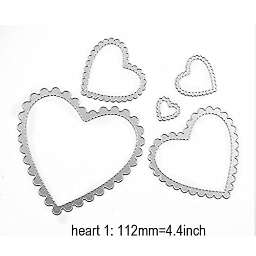 Metal Cutting Dies Emboss Stencil in Dies-Cutting Machine for Scrapbooking Card Making (Heart)