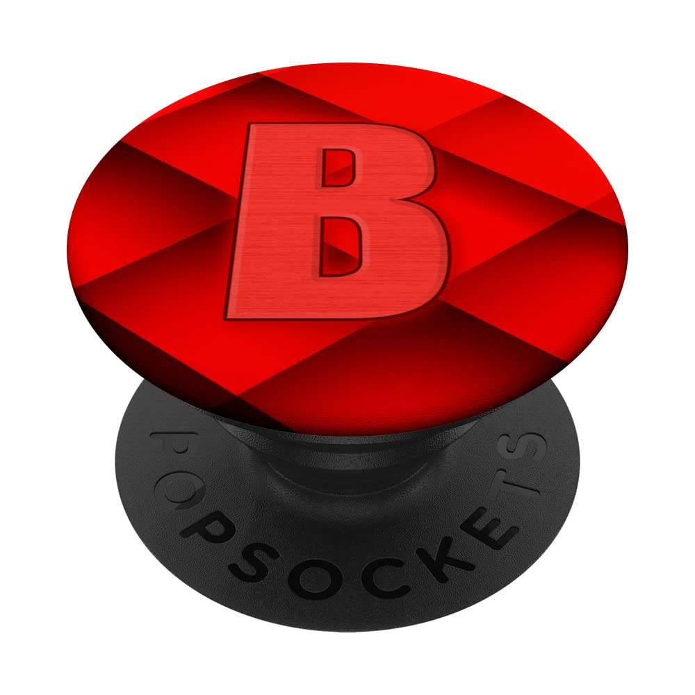 Monogram Initial Letter B Pop Socket Scarlet Red Letter B PopSockets Swappable PopGrip
