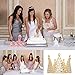 Mini Crown Cake Topper Decoration- Gold Decorations with Rhinestones and Pearls Vintage Style Royal Centerpiece for Birthdays, Quinceaneras, Weddings,Bridal/Baby Showers, Prince/Princess