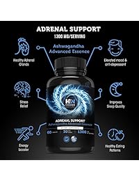 Adrenal apoyo y gestor de Cortisol, 1300 mg, Suplemento mejor Adrenal fatiga con Ashwagandha...