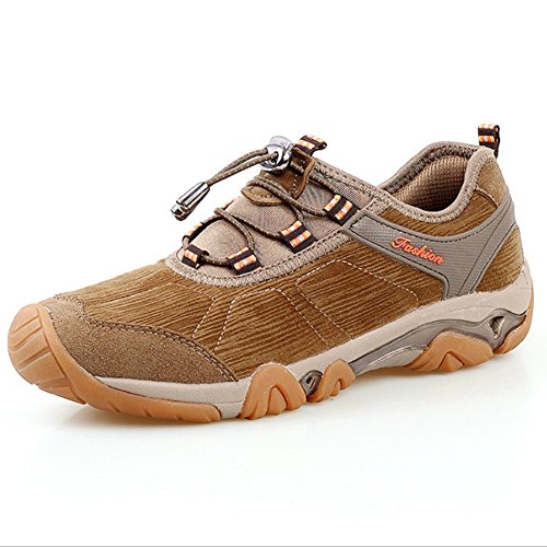T-JULY Men's Road Runnning Shoe Lightweight Cushion Non Slip Rubber soles Mountaineering Shoes Outdoor Sport Khaki