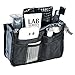 Hockline Updated Purse Organizer Insert Handbag Organizer Bag in Bag Insert Liner Pocket with Handles (17 Pockets 4 Colors 3 Size)-Black-L