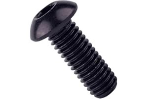 VAMUOEFL 6-32 x 1/4" Button Head Socket Cap Bolts Screws (1/4" to 2" Available), 304 Stainless Steel 18-8, Black Exterior Finish, Allen Hex Drive, Fully Thread, 40Pcs