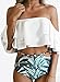 SeeWorld Women's High Waisted Bathing Suit Off Shoulder Layer Ruffle Flounce Bikini Set