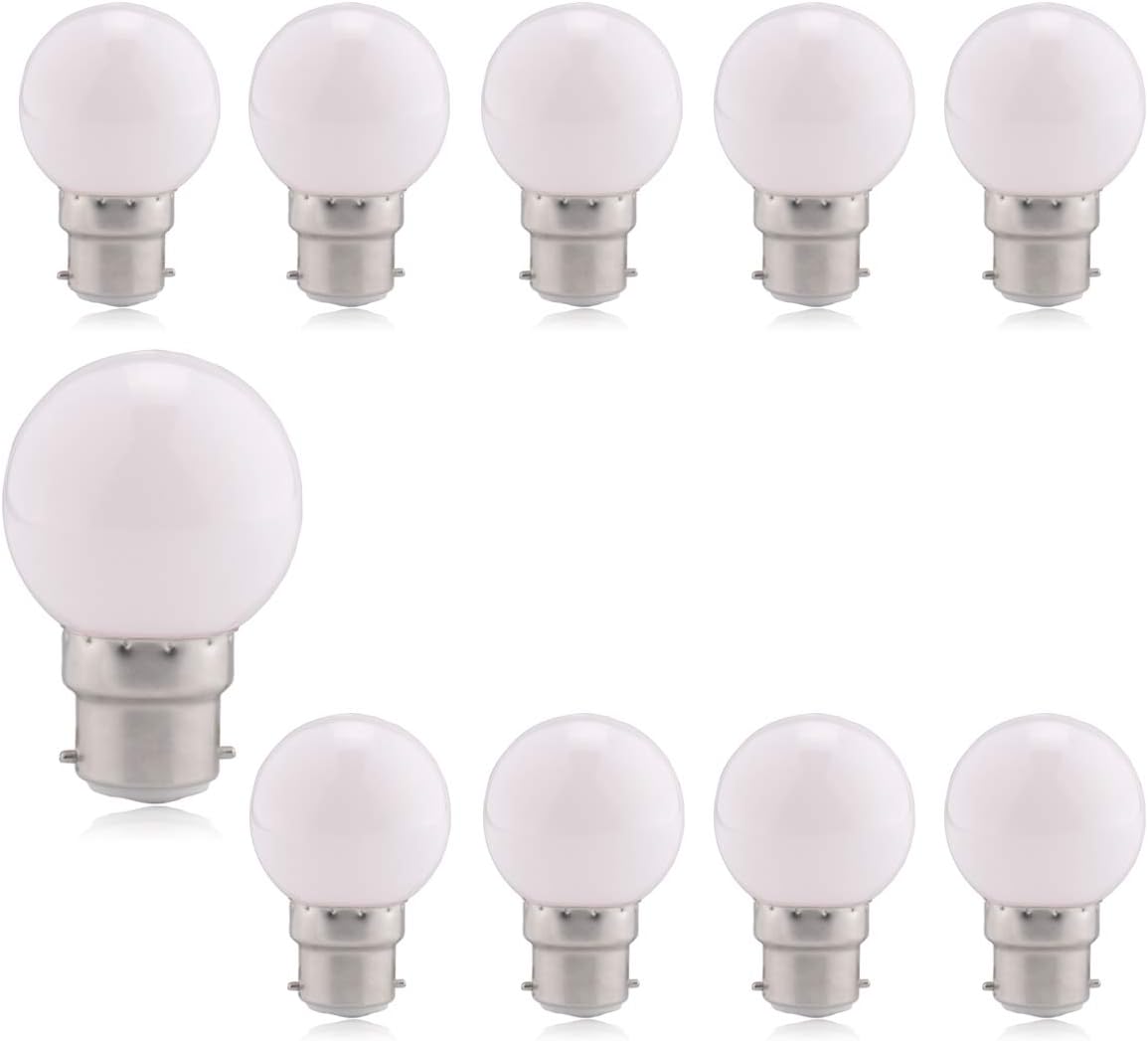Suncan B22 LED-Glühbirnen 1W Warmweiß – 10 Stück, Golfball-Form, Energieeffizient Für Weihnachts- & Partydeko