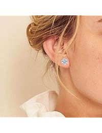 mdfun rosa de 18 K chapado en oro redondo transparente circonitas cúbicas arete paquete de 6 pares (6 pares)