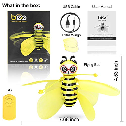 Auryee Flying Ball Bee Toys,RC Infrared Induction Drone Helicopter with Shinning LED Light Hand-Controlled Flying Kids Toy for Age 3 4,5,6,7,8,9,10+Year Old Kid,Boys,Girls,Child Toy for Outdoor Indoor - Thumbnail 6