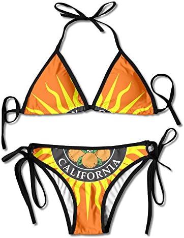 Women Flag Of Orange County California Stylish Bikini Swimsuit Summer Beach Bathing Suits Push Up Brazilian Suit 2 Piece One Size