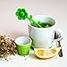Live Infused Premium Tea Infuser Set, Silicone Infuser, Ceramic Flower Pot Holder and Ceramic Tea Mug with Built in Removable Coaster