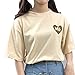HaoKe Women's Short Sleeve Crewneck Shirts Loose Casual Tee T-Shirt Basic Tee Tops Strawberry Milk Box Graphic T-Shirt Pink Gift Get One Size Bigger!