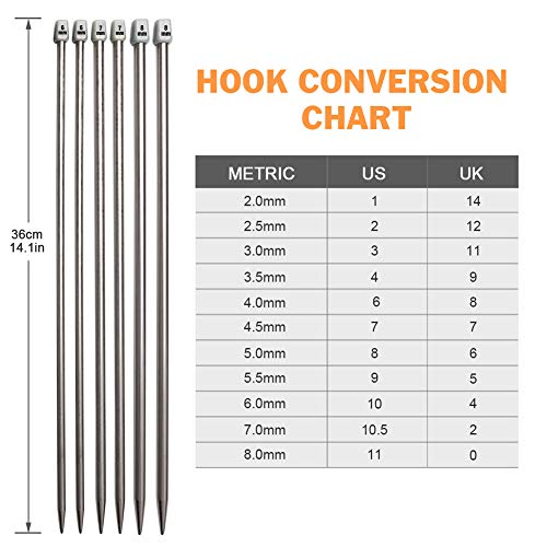 3 Knitting+BCMRUN+Stainless+11Pair+11+Large+eye