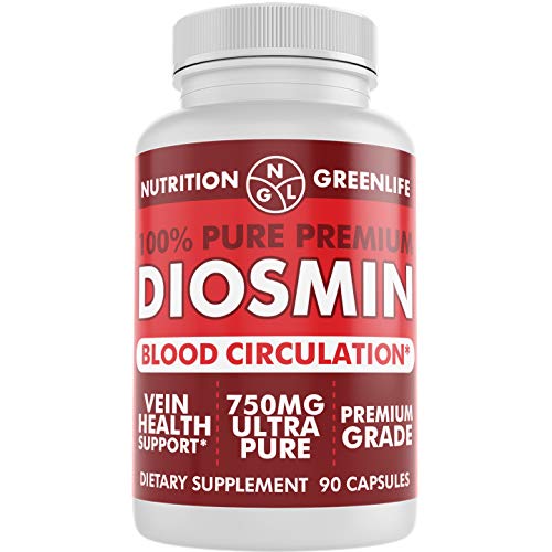 100% Pure DIOSMIN Pure Ingredient no Mixes or Additives for Blood Circulation, Leg Veins Health, Purity Guarantee Best Quality 90 Capsules