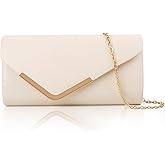 Larcenciel Clutch Purses for Women, Shiny Sequin Envelope Clutch Evening Bag with Chain, Fashion Sparkly Party Prom Purse