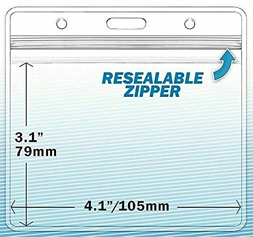 Qlofy 2pcs Clear Plastic PVC CDC Record Card Protector 4x3 inch Vax Card Holder Horizontal Badge ID Card Name Case Waterproof