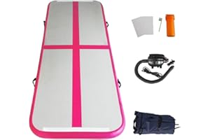 EZ GLAM 10ft/13ft/16ft/20ft Air Mat Tumble Track Inflatable Gymnastics Tumbling Track Mat with Electric Air Pump for Cheerleading/Practice/Beach/Park/Home use