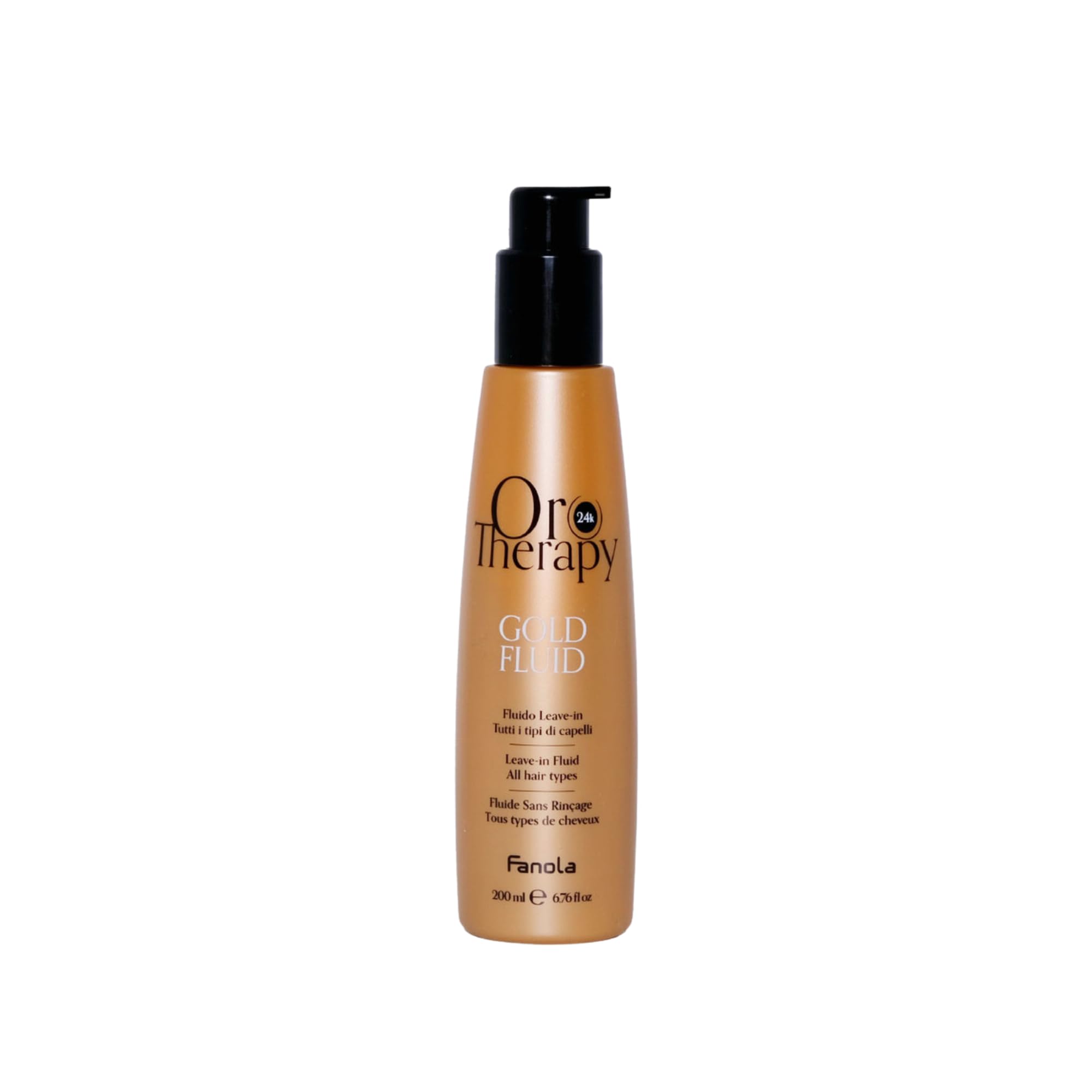 Fanola Orotherapy Leave-In Fluid, Hair Treatment Filled with Gold to Improve Hair Manageable Giving Body and Lightness, for All Hair Types, 200ml