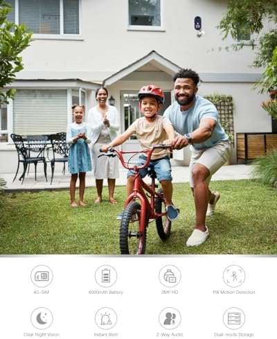 Câmara de Vigilância 4G LTE com Cartão SIM Portátil sem Wi-Fi