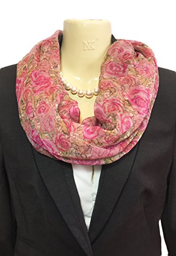 Liberty of London Handmade Silk Chiffon Infinity Scarf, Pink 'Kilburn Rose'
