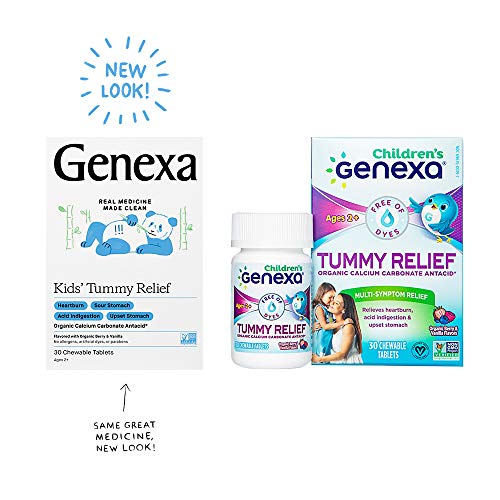 Genexa Kids' Tummy Relief 30 Antacid Chews Calcium Carbonate Acid