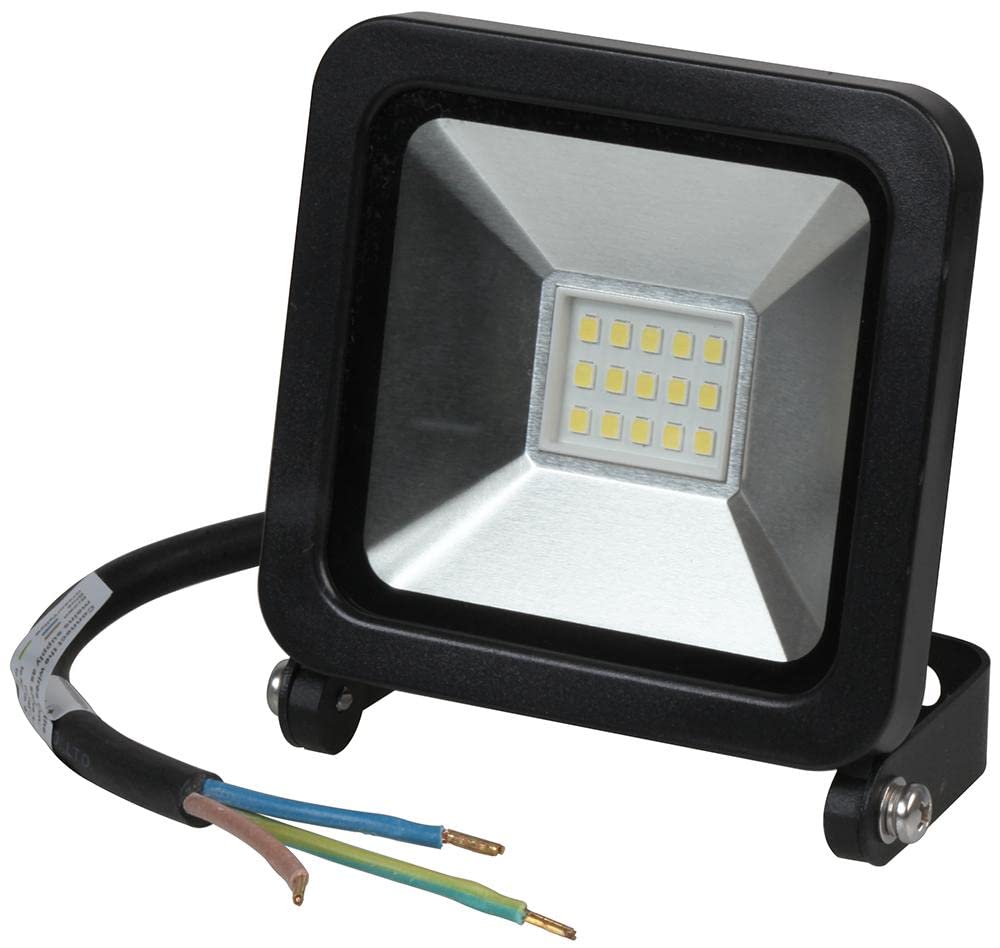 PRO ELEC PELL0268 LED Floodlight, 10W, 800lm, 6000K, Black, IP65