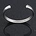 Zuo Bao Handstamped Inspirational Message Hair Tie Bracelet Stainless Steel Grooved Cuff Bangle for Women (Enjoy Life-S)
