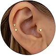 NONTAI 20G/18G/16G Titanium Flat Back Earrings, Threadless Nose Stud Tiny Stud Earrings, Cartilage Tragus Piercing Jewelry Conch Helix Stud