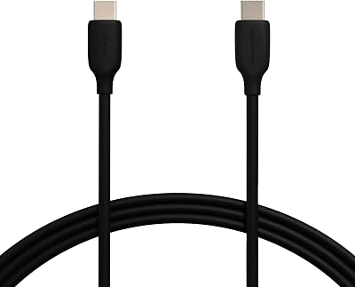 Amazon Basics USB-C to USB-C 2.0 Cable 60W 480Mbps 6ft USB-IF Certified Black