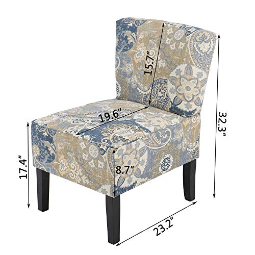 THKSBOUGHT Accent Chair Armless Living Room Bedroom Cloth Art Single Person Recreational Chair