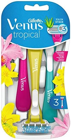 Savdi Razor Gillette Venus Tropical Disposable Razor for Women, 3 Razors with ...