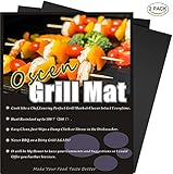 Grill Mat of OscenLife - Set of 2 Non-stick BBQ Grilling Mats - Heavy Duty , Reusable and Easy to Clean of Grill Accessories (13 x 16inch)