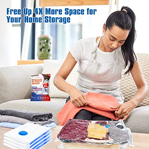 Jumbo Space Saver Vacuum Storage Bags (6 Pack), Ziplock Vacuum Sealer