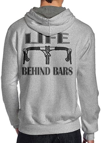 JAGSING Men's Life Behind Bars Long Sleeve Hooded Size XL Ash