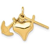 The Black Bow 14k Yellow Gold, Small Faith, Hope and Charity Charm