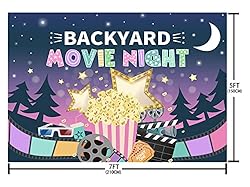 Sendy 7x5ft Movie Night Backdrop Backyard Movie