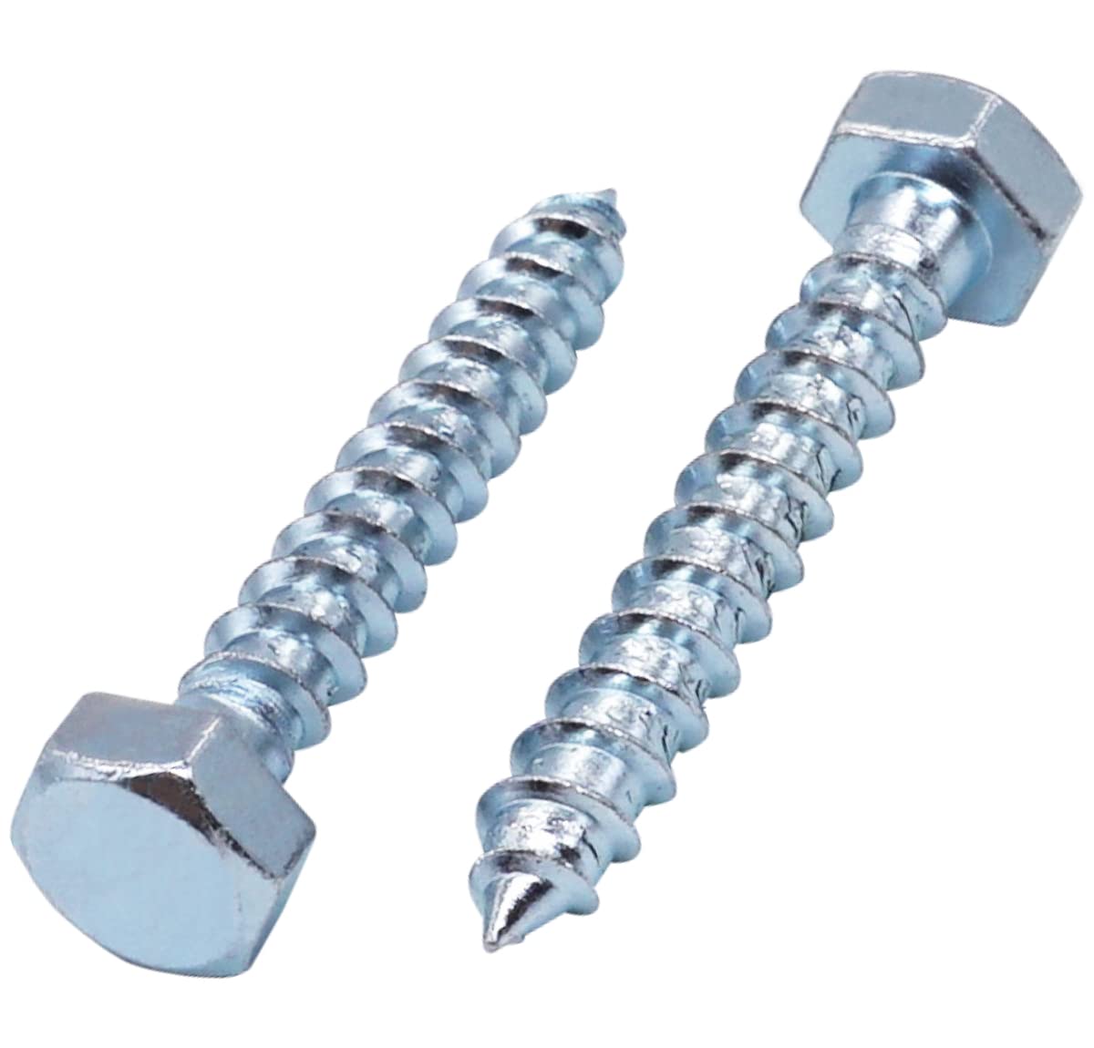 SKIR'CO (20 pcs) DIN 571 Zinc Plated Steel Hexagon Head Wood Screws M8 x 50 mm, Coach Screws, Hex Screw, Lag Bolts