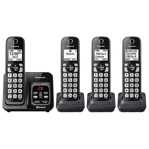 Panasonic KX-TG744 Link2Cell Cordless Bluetooth Landline Phone with Enhanced Noise Reduction and Digital Answering…