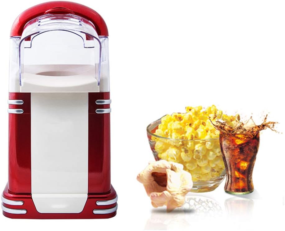 1100W Vintage Style Popcorn Machine Maker/Retro Series Hot Air Popcorn Maker, Oil-free, 2 Minutes Complete, 220V
