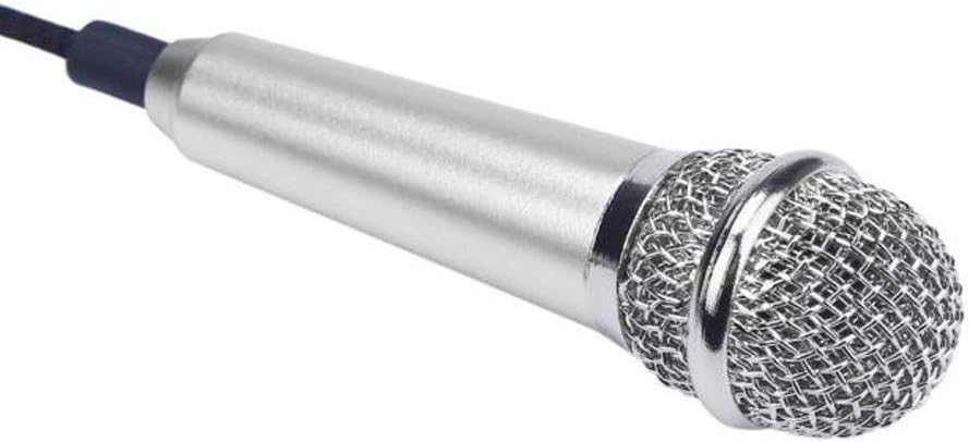 Dreamyth Mini Karaoke Condenser Microphone for Phone Computer Mini PhoneMic Durable (Silver)