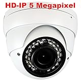 GW Security H.265 POE IP Security Camera–5mp HD IP 1920p Dome Camera - IP66 Weatherproof – Wide Angle with 2.8-12mm Varifocal lens