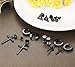 LOLIAS 6 Pairs Black Stud Earrings Hoop Earrings Set for Men Women Stainless Steel Huggie Earrings Piercing