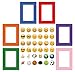42-in-1 Emoji Magnetic Picture Frames for Refrigerator (6 Colorful Magnetic Picture Frames, and 36 Emoji Magnets)