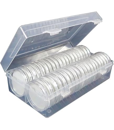 Cápsula Redonda De 50 Mm Para Almacenar Monedas - Protector Acrílico, Diseño De Apertura Fácil, Para Coleccionistas